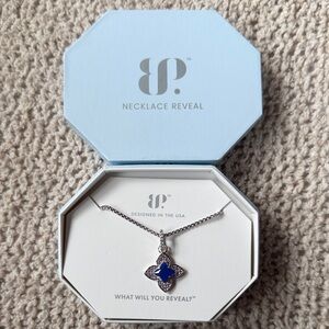 BP Blue Clover Pendant Necklace with Silver-Tone Chain